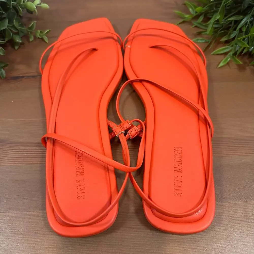 NWOT Steve Madden Women's Lynley Orange Sandals‎ Size 10